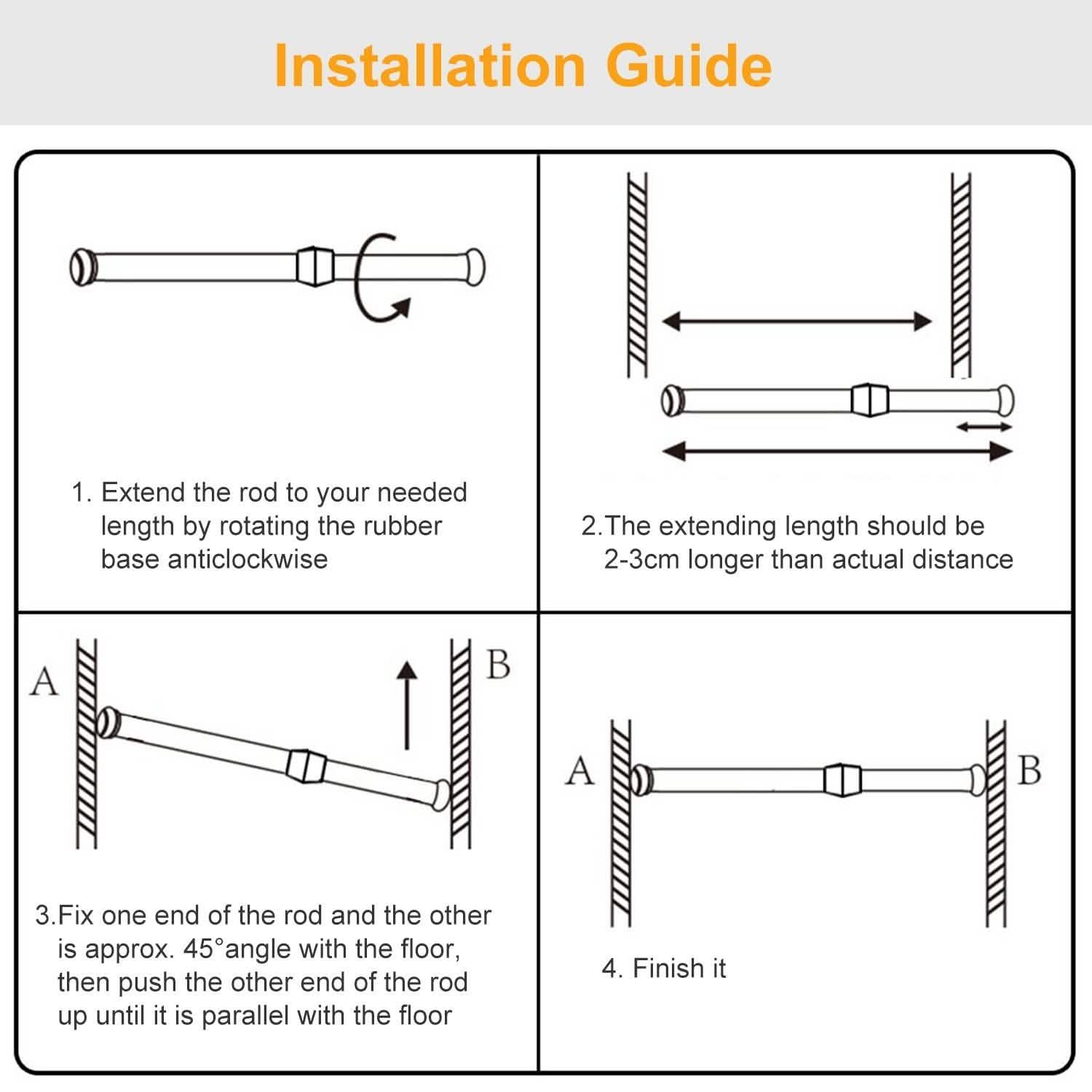 Tension Curtain Rod Spring Load Adjustable Curtain Pole DailySale
