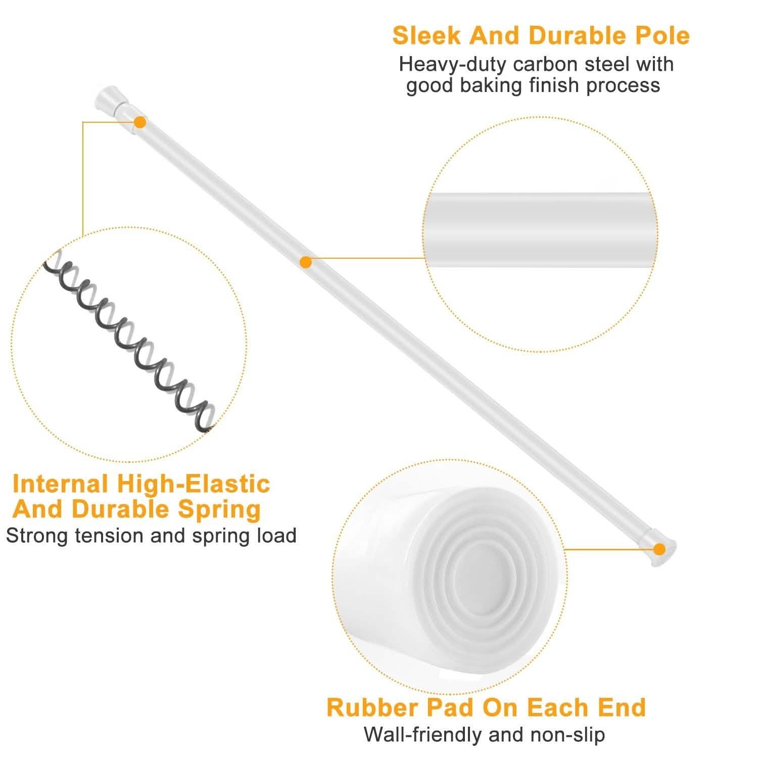 Tension Curtain Rod Spring Load Adjustable Curtain Pole DailySale