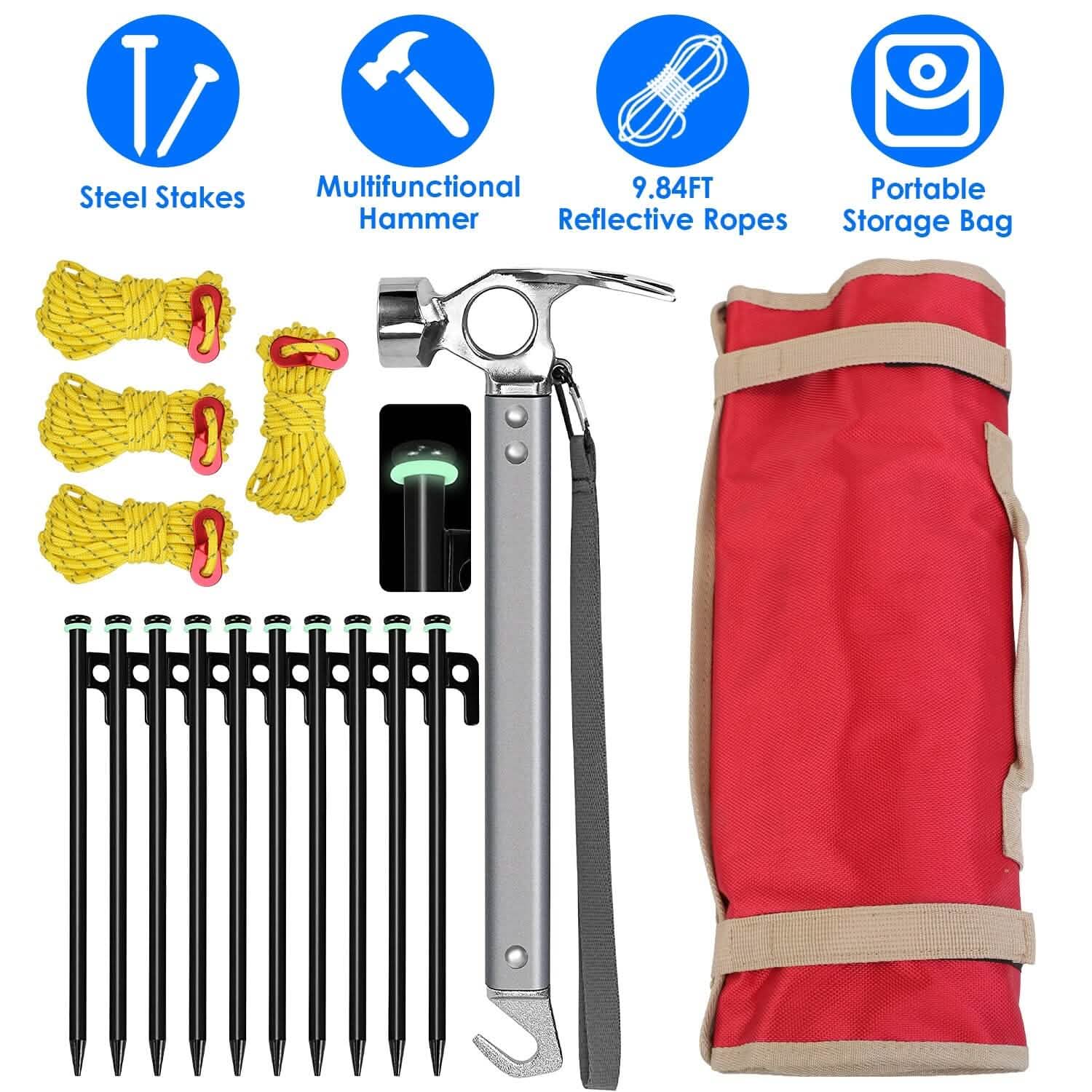 Tent Stakes Camping Hammer Set DailySale