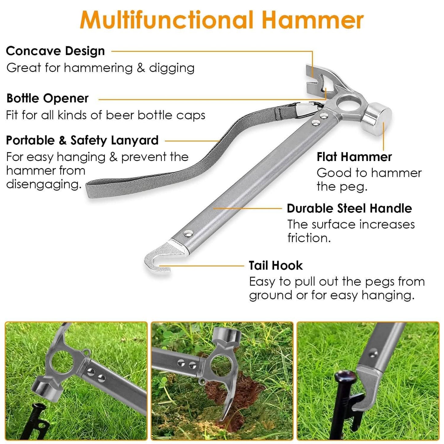 Tent Stakes Camping Hammer Set DailySale