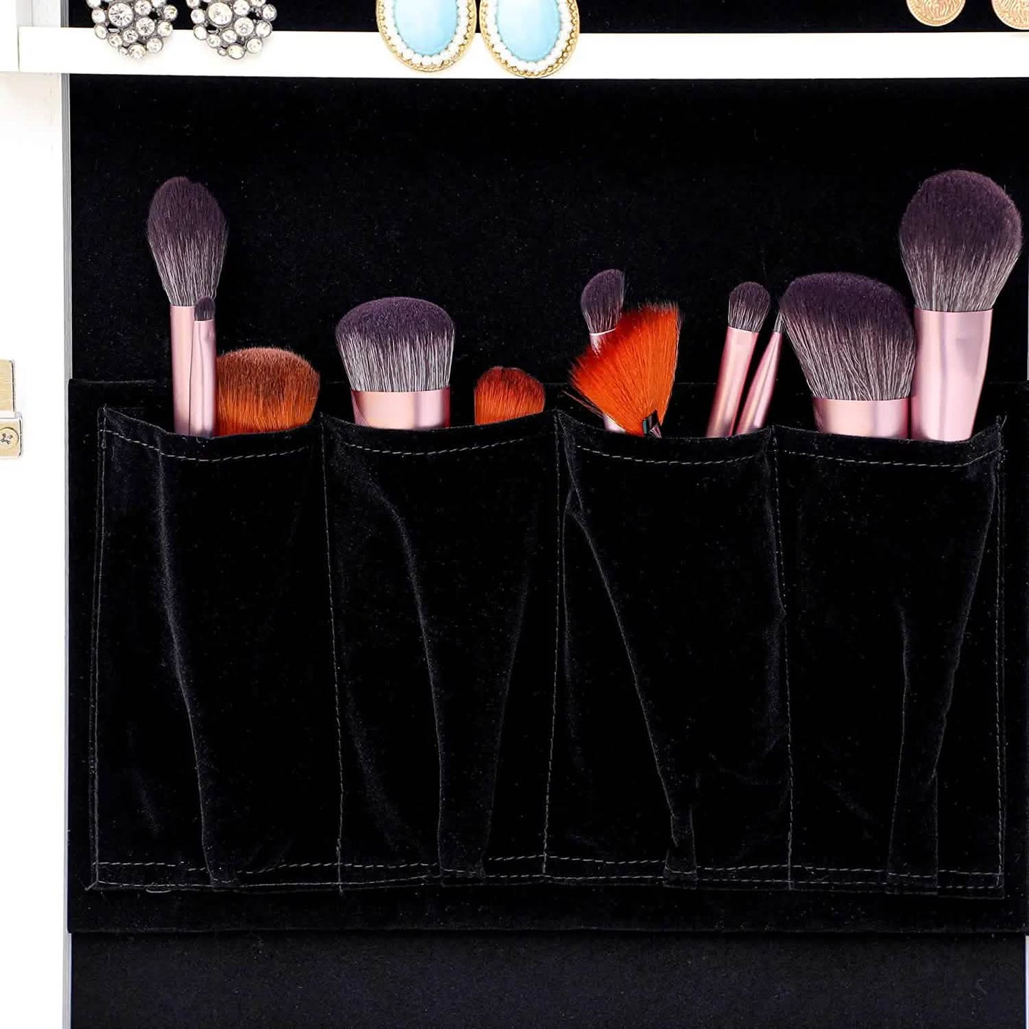 Tesmula Fashion Simple Jewelry Storage Mirror Cabinet With LED Lights DailySale