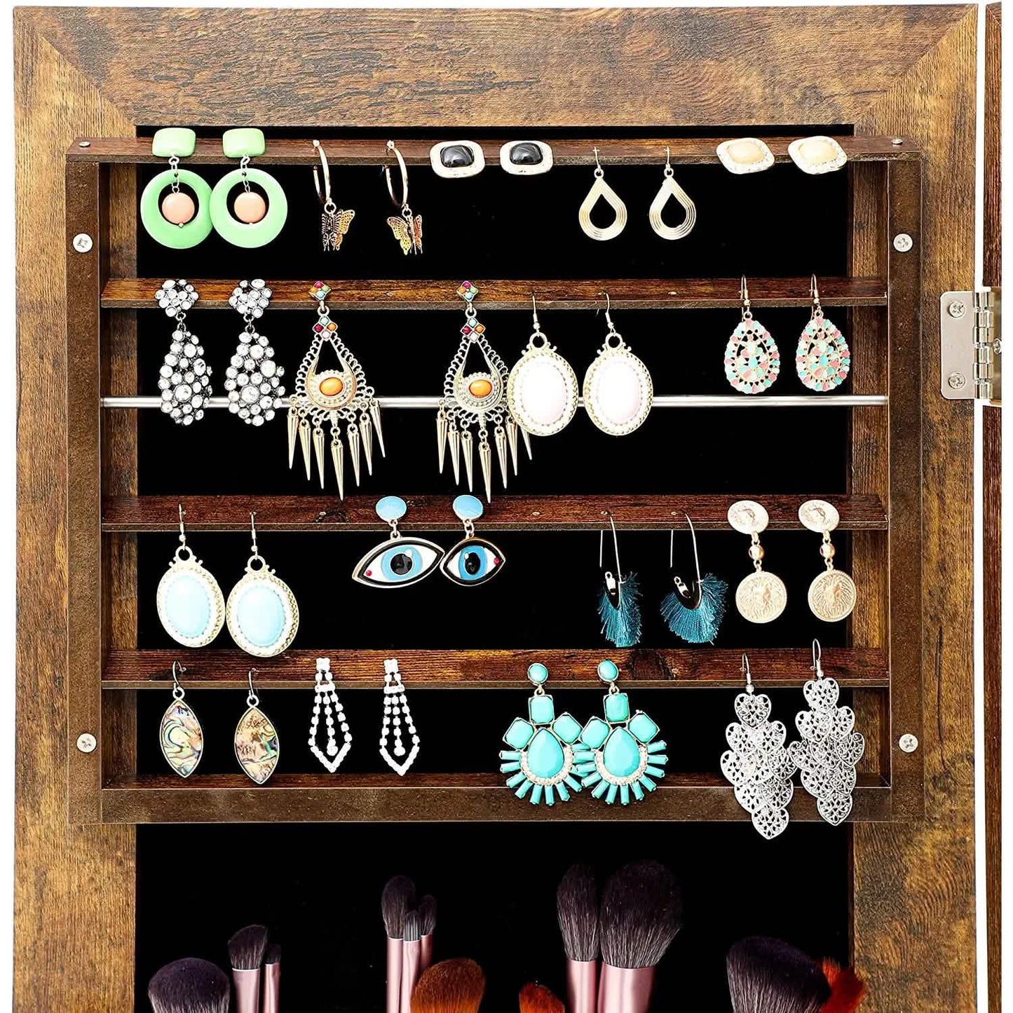 Tesmula Fashion Simple Jewelry Storage Mirror Cabinet With LED Lights DailySale