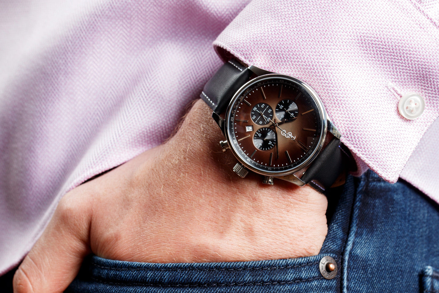 Brown Retro Chronograph The Beyond Boring Watch Company