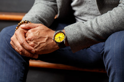 Yellow Sunburst Watch The Beyond Boring Watch Company