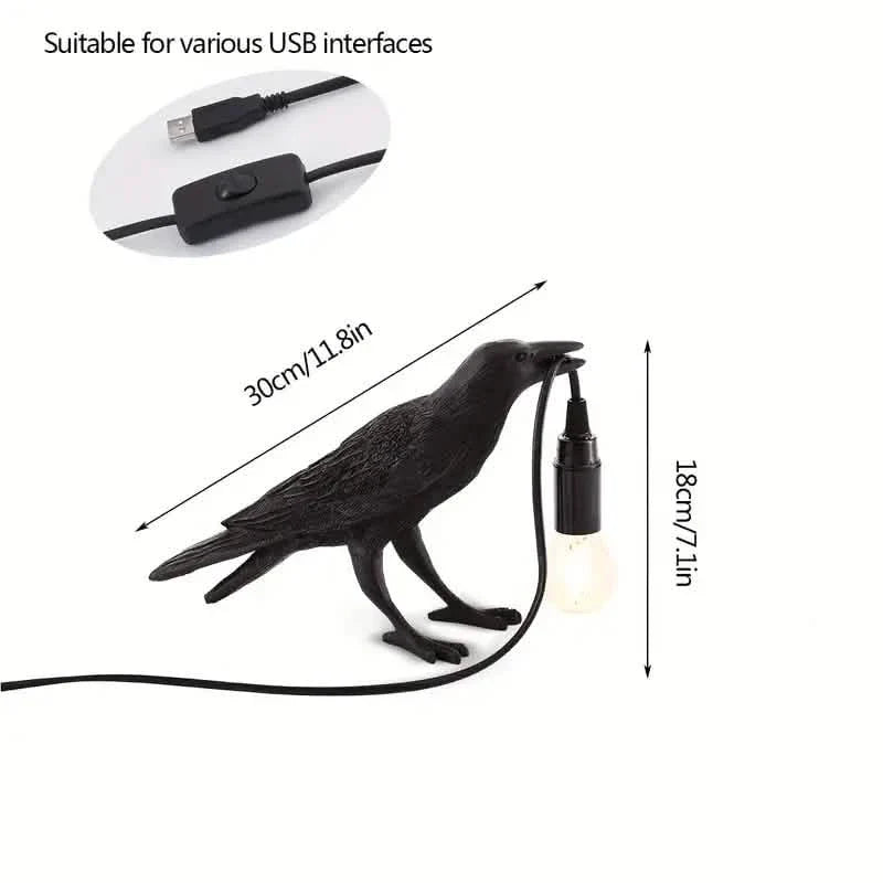 The Gothic Crow USB Port Lamp DailySale