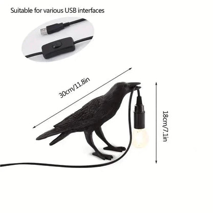The Gothic Crow USB Port Lamp DailySale