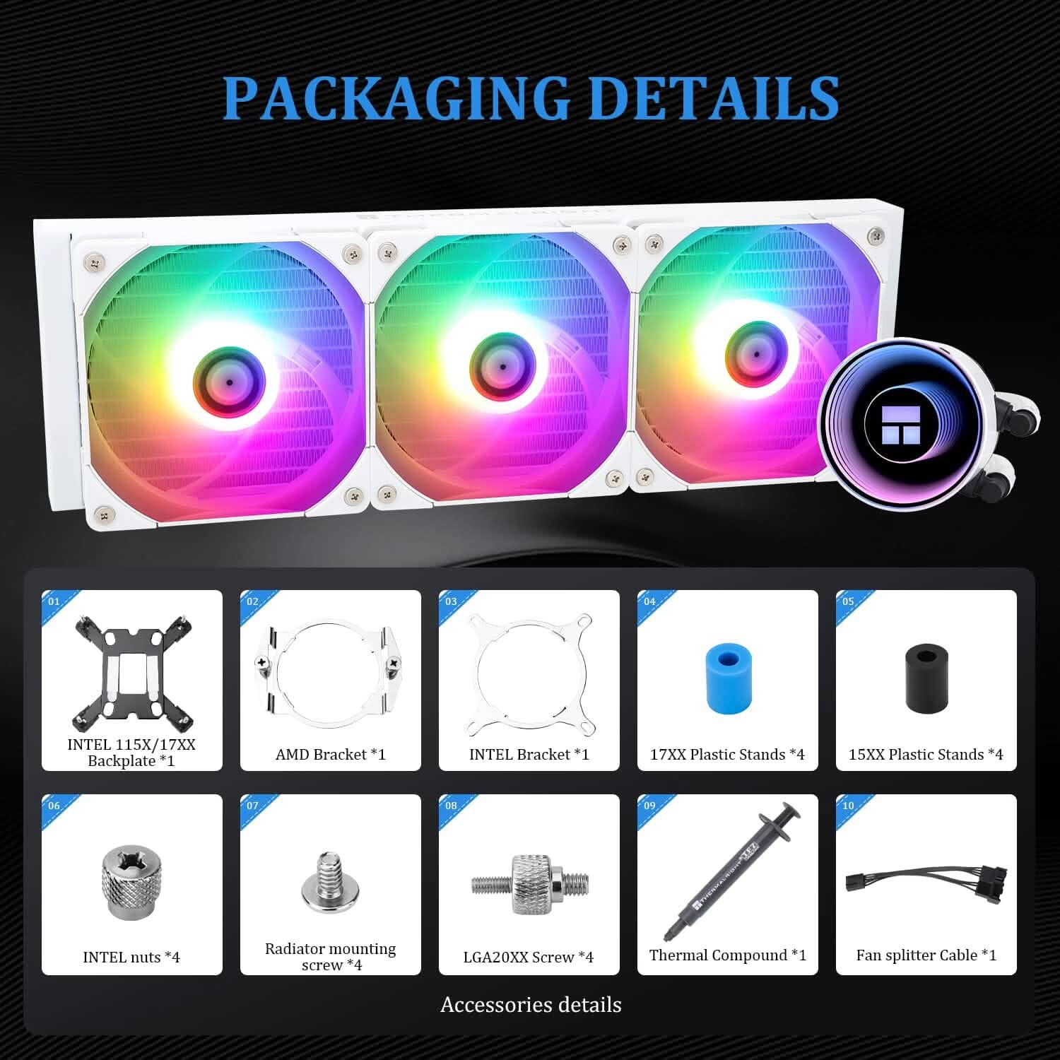 Thermalright Frozen Notte 360 White ARGB Water Cooling CPU Cooler  (Refurbished) DailySale