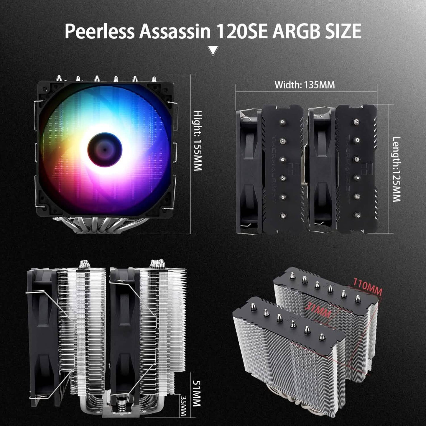 Thermalright Peerless Assassin 120 SE ARGB CPU Air Cooler  (Refurbished) DailySale