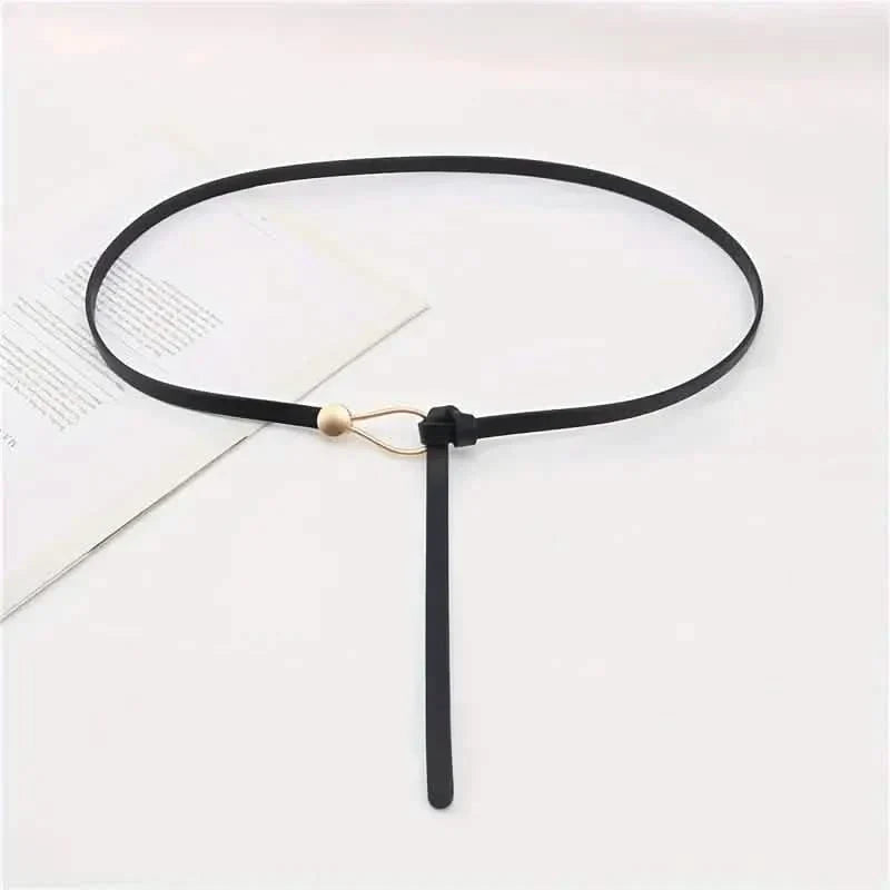 Thin Leather Belt Female Bow Leisure Belts DailySale