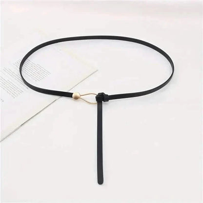Thin Leather Belt Female Bow Leisure Belts DailySale
