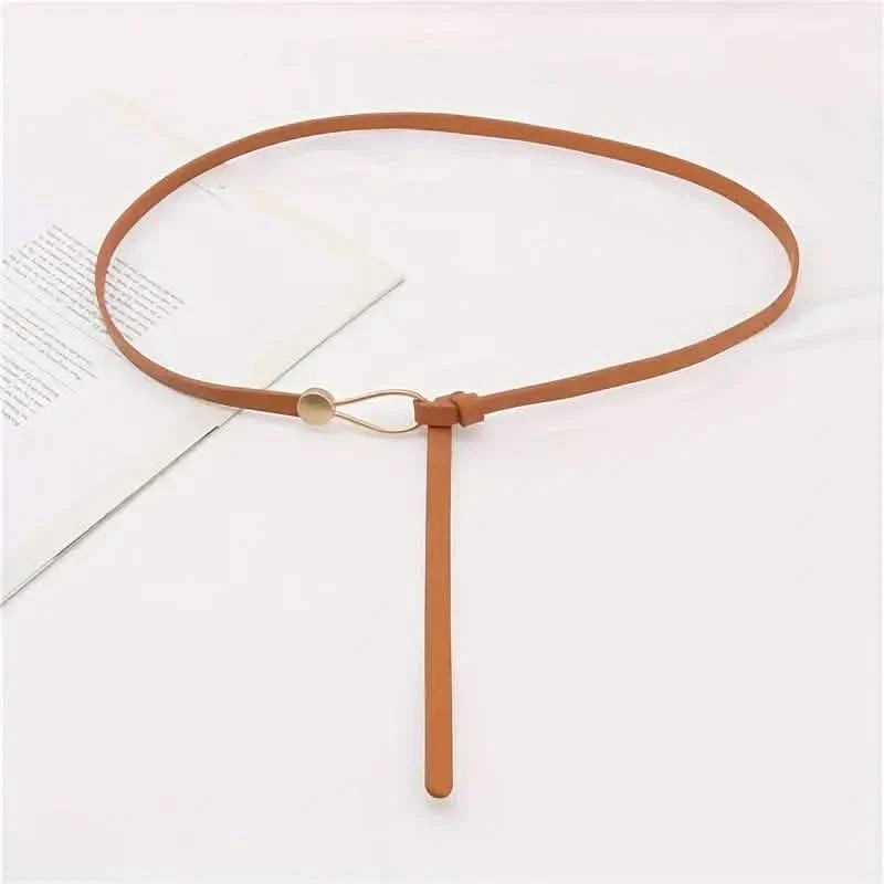 Thin Leather Belt Female Bow Leisure Belts DailySale