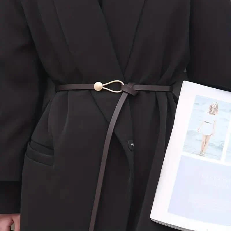 Thin Leather Belt Female Bow Leisure Belts DailySale