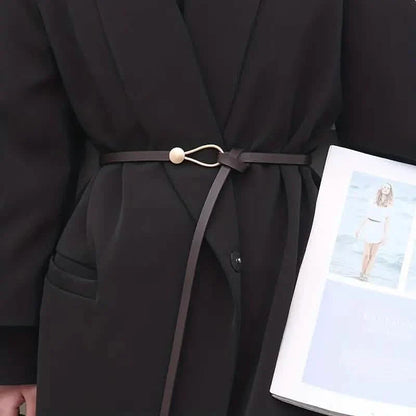Thin Leather Belt Female Bow Leisure Belts DailySale