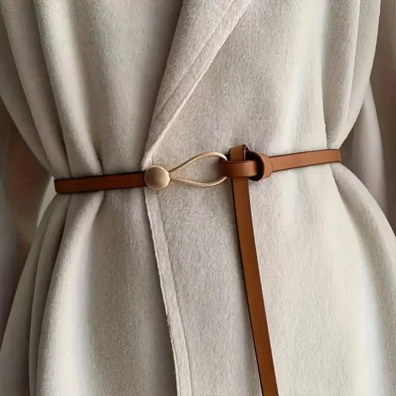 Thin Leather Belt Female Bow Leisure Belts DailySale