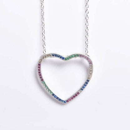 Thin Open Heart Rainbow Necklace DailySale