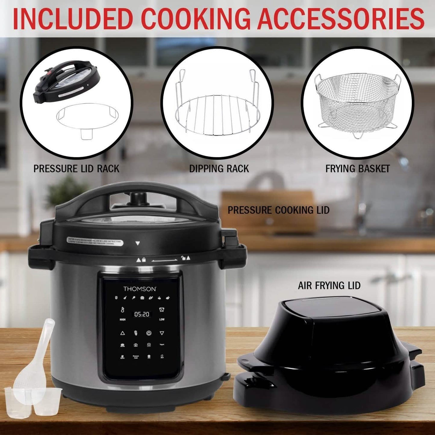 Thomson 9-in-1 Pressure, Slow Cooker, Air Fryer and More, with 6.5 QT Capacity DailySale