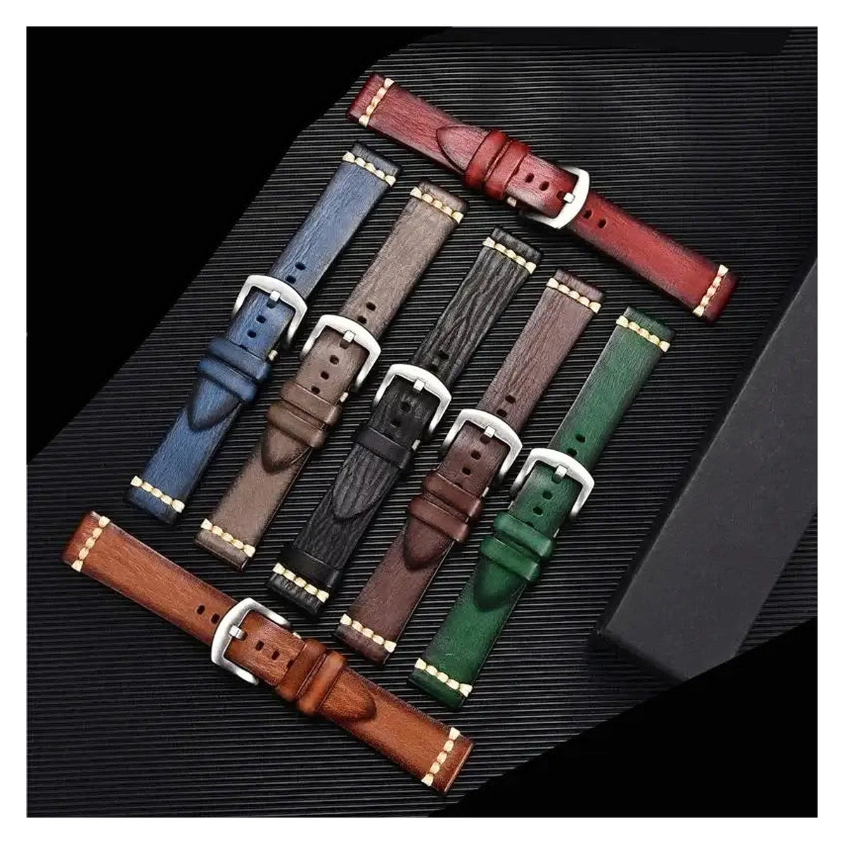 TicWatch Pro 5, Pro 3 & E3 Textured Leather Band with Accent Stitching BandsCo Straps