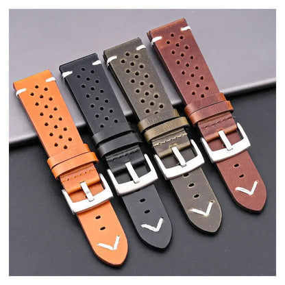 TicWatch Pro 5, Pro 3 & E3 Perforated Leather Band with V Stitch BandsCo Straps