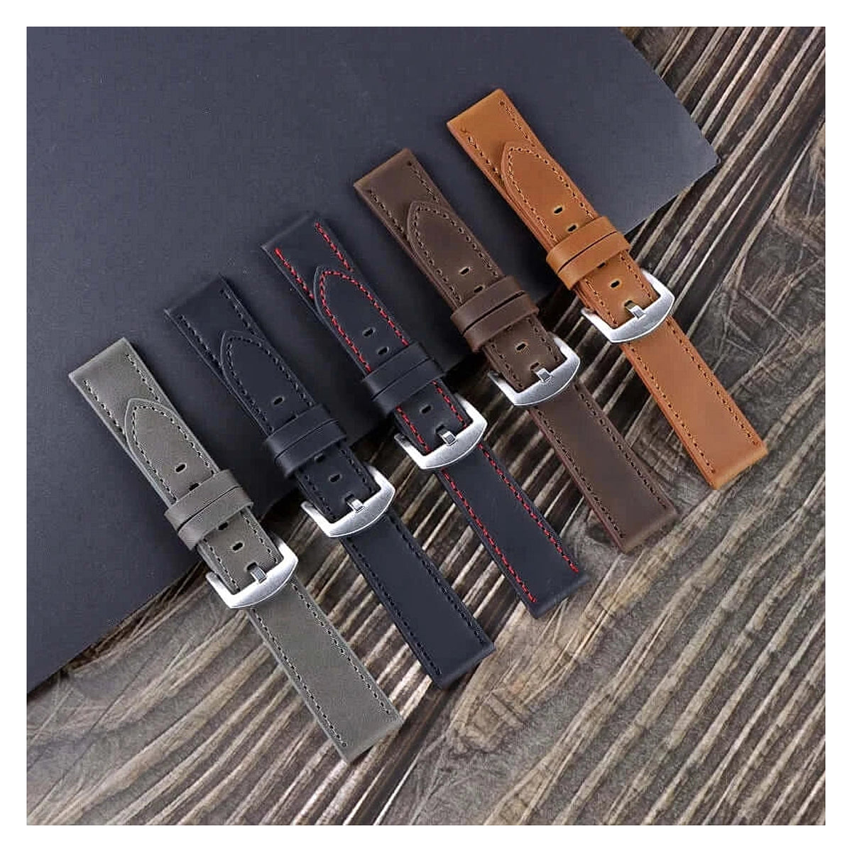 TicWatch Pro 5, Pro 3 & E3 Leather Band with Stitching Options BandsCo Straps