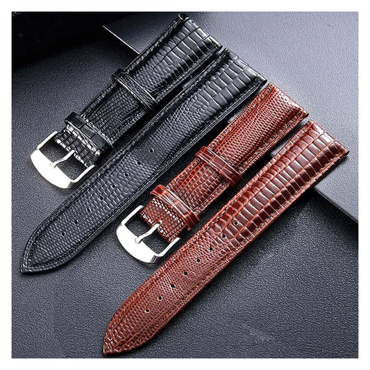 TicWatch Pro 5, Pro 3 & E3 Lizard-Embossed Leather Buckle Band BandsCo Straps