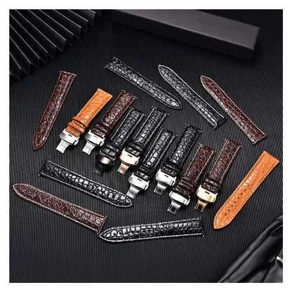 TicWatch Pro 5, Pro 3 & E3 Crocodile-Pattern Leather Clasp Band BandsCo Straps