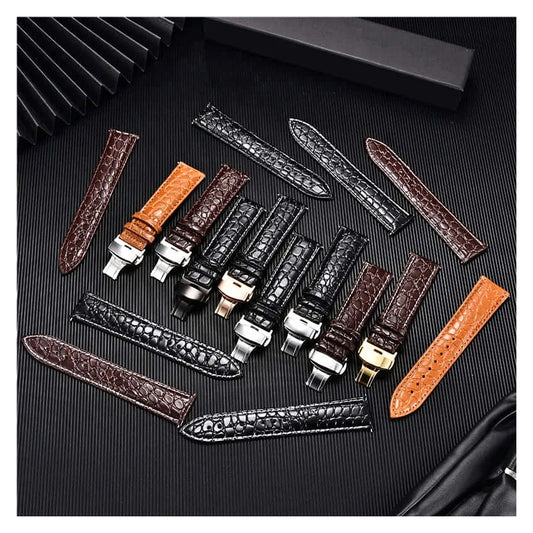TicWatch Pro 5, Pro 3 & E3 Crocodile-Pattern Leather Clasp Band BandsCo Straps