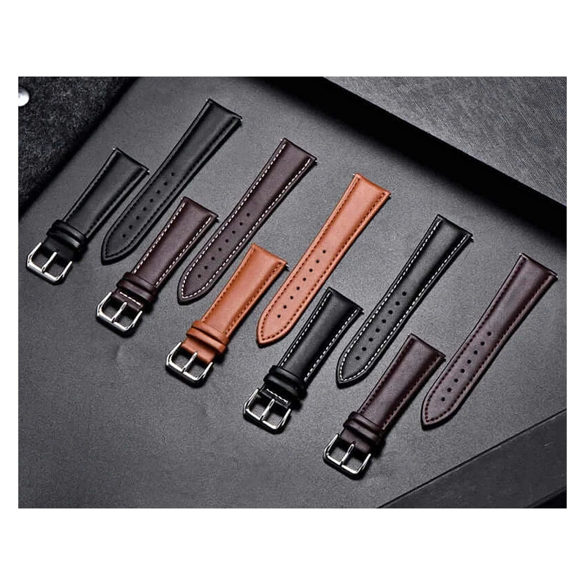 TicWatch Pro 5, Pro 3 & E3 Classic Calfskin Band, Stitching Choices BandsCo Straps