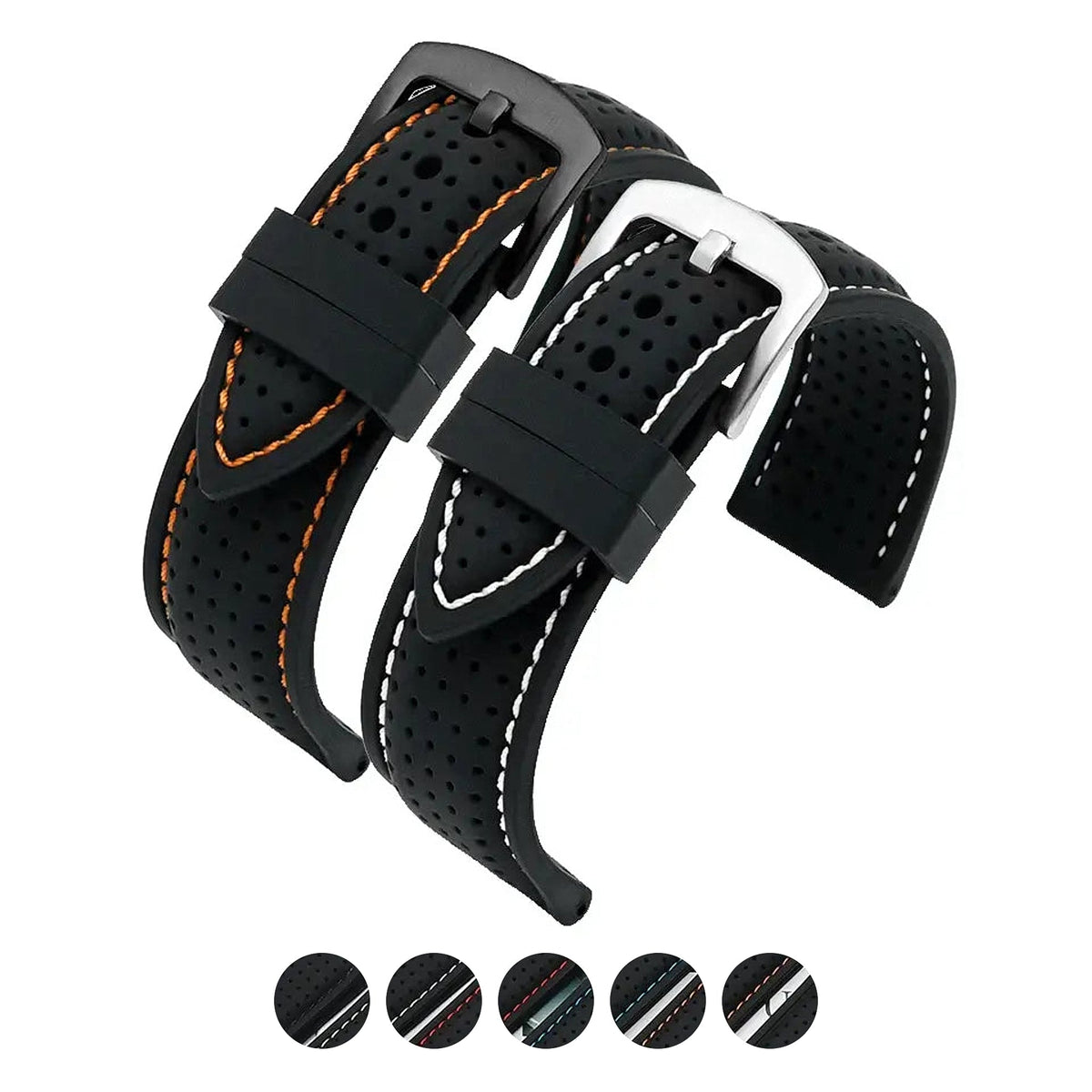 TicWatch Pro 5, Pro 3 & E3 Perforated Silicone Band with Stitching BandsCo Straps