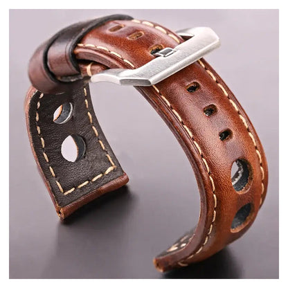 TicWatch Pro 5, Pro 3 & E3 Three-Hole Leather Rally Band BandsCo Straps