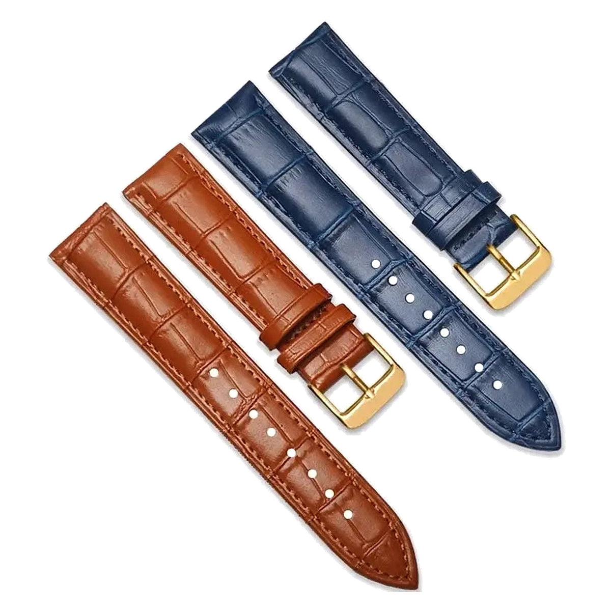 TicWatch Pro 5, Pro 3 & E3 Crocodile-Embossed Leather Buckle Band BandsCo Straps