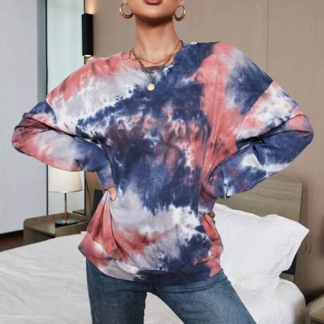Tie Dye Drop Shoulder Sweatshirt DailySale