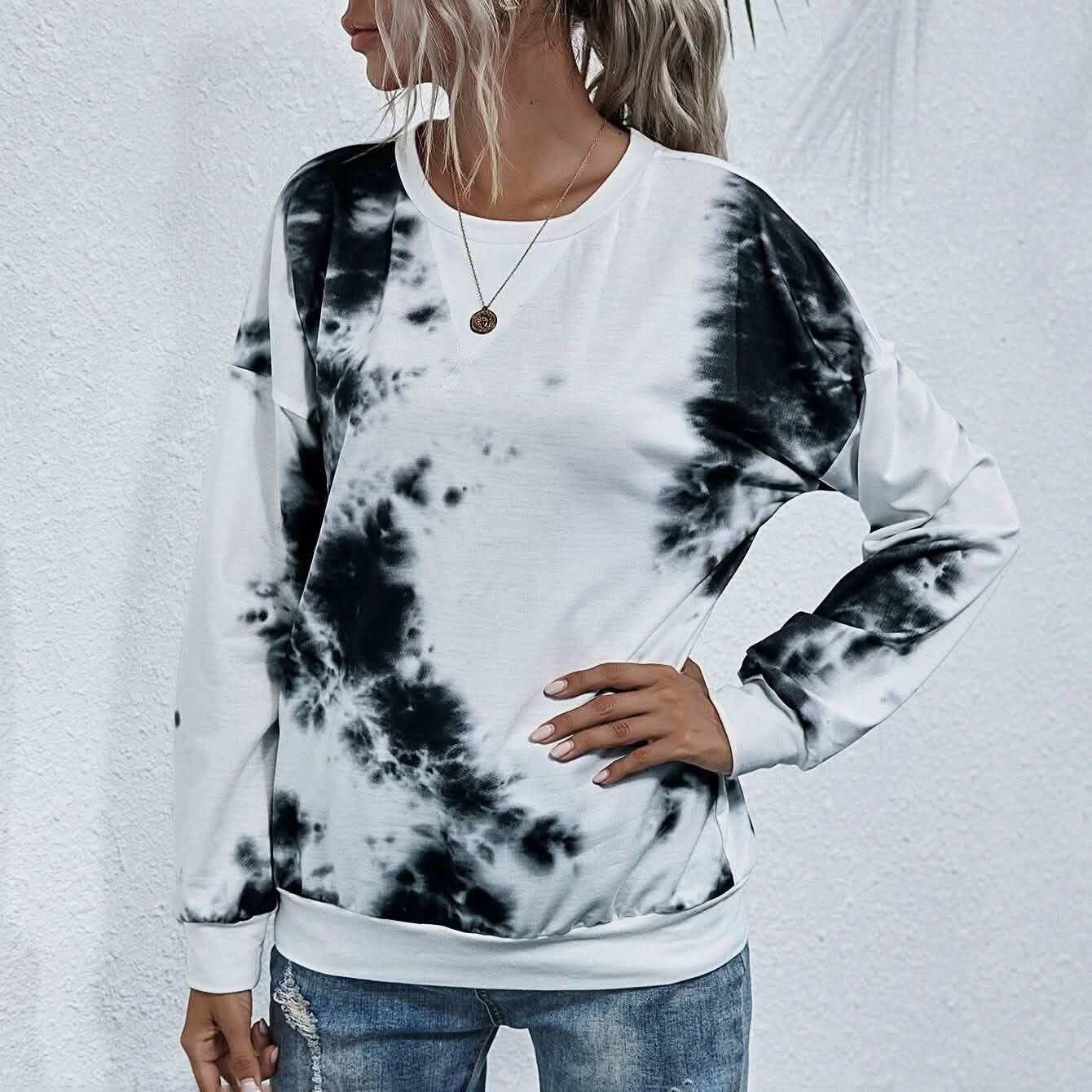 Tie Dye Round Neck Sweatshirt DailySale