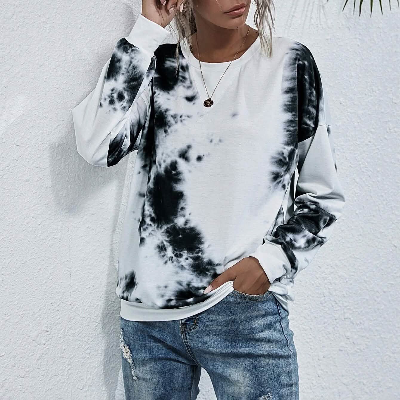 Tie Dye Round Neck Sweatshirt DailySale