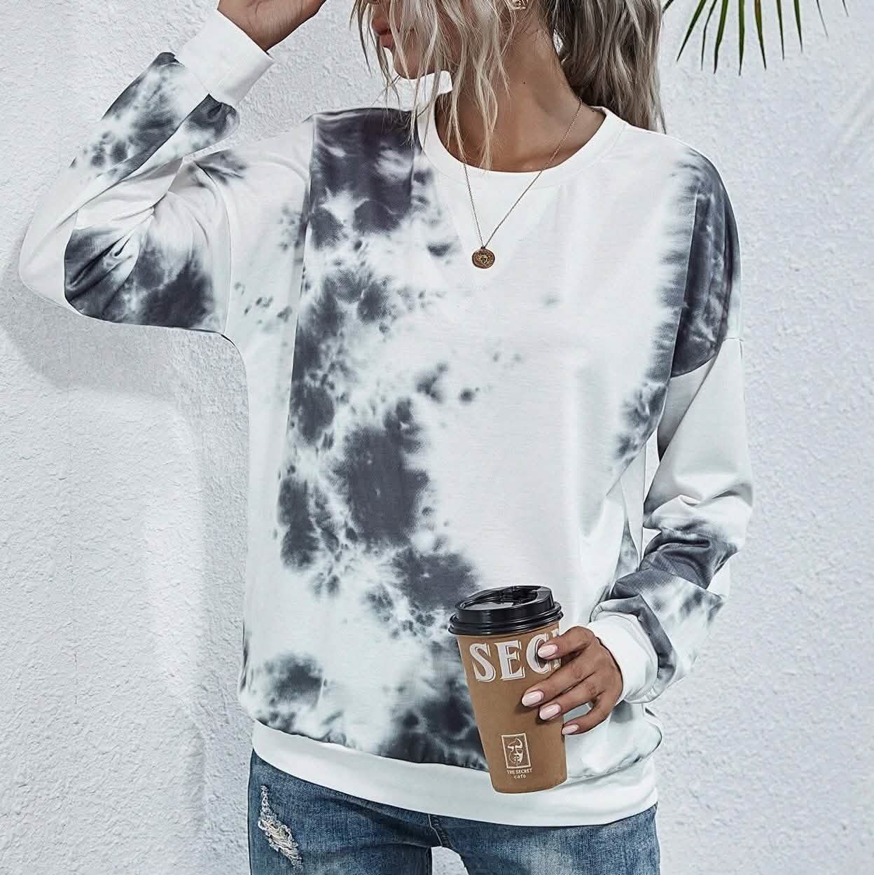 Tie Dye Round Neck Sweatshirt DailySale
