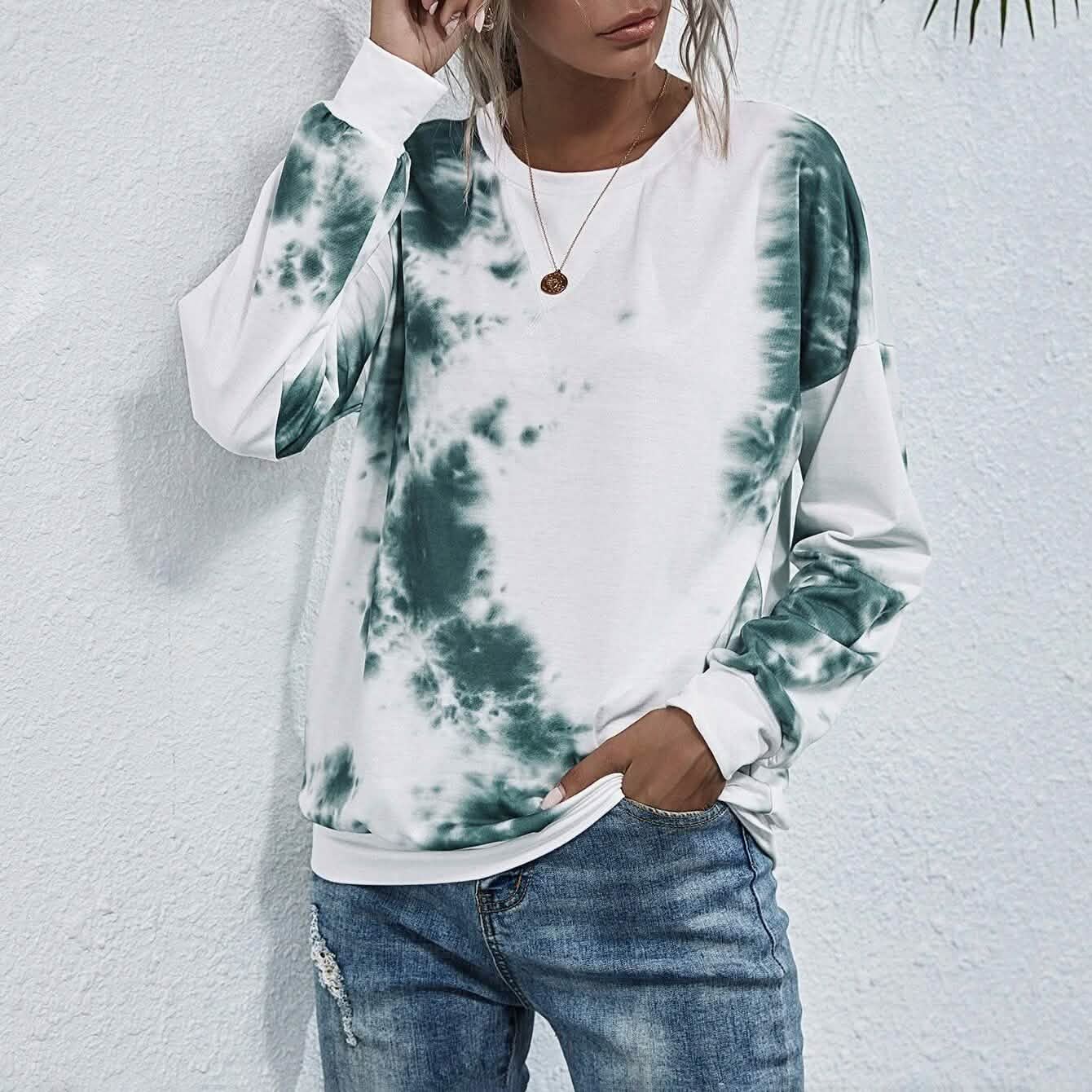 Tie Dye Round Neck Sweatshirt DailySale