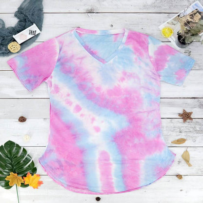 Tie-dye V-neck Tee DailySale