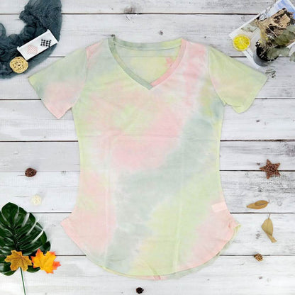 Tie-dye V-neck Tee DailySale