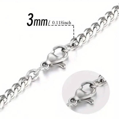 Titanium Stainless Steel Trendy Necklace Cuban Chain with Lobster Clasp DailySale