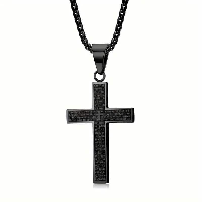 Titanium Steel Cross Prayer Pendant Necklace DailySale