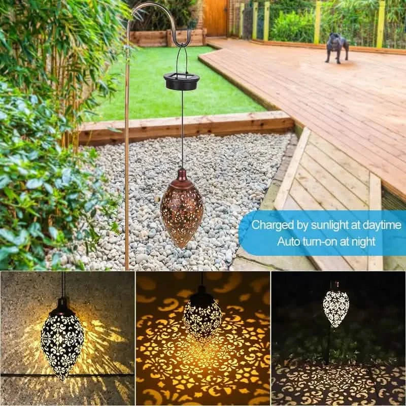 Tomshine Solar Lantern LED Moroccan Garden Lights Metal Lamp Waterproof DailySale