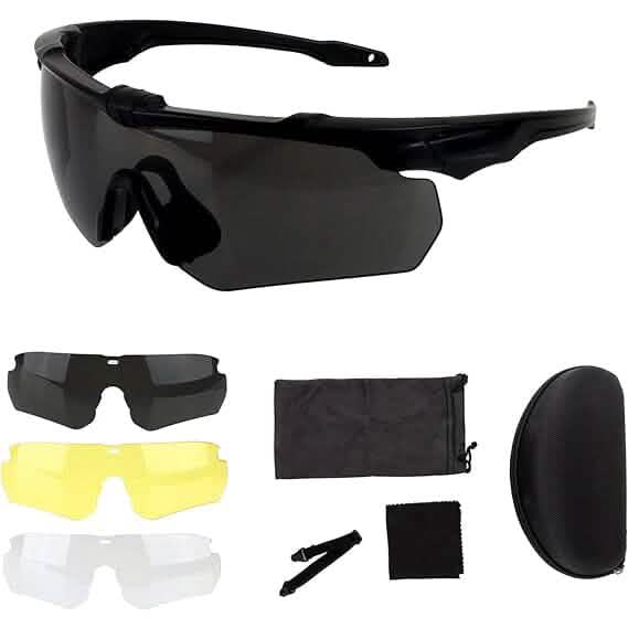 ToopMount Tactical Eyewear Anti Fog, ANSI Z87.1 Shooting Glasses with 3 Interchangeable Lens (Refurbished) DailySale