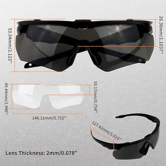 ToopMount Tactical Eyewear Anti Fog, ANSI Z87.1 Shooting Glasses with 3 Interchangeable Lens (Refurbished) DailySale