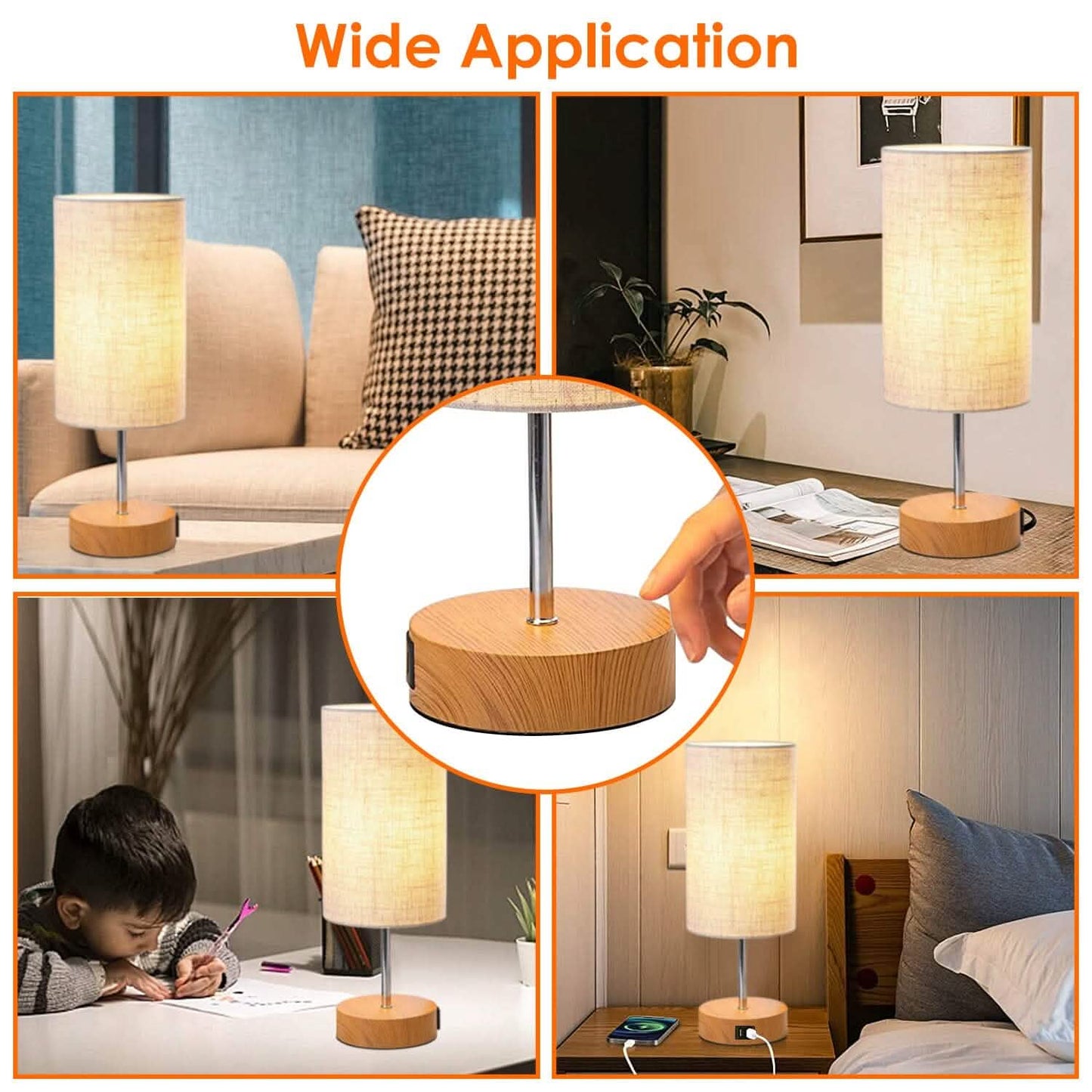 Touch Control Table Lamp 3-Way Dimmable Nightstand Beside Lamp DailySale