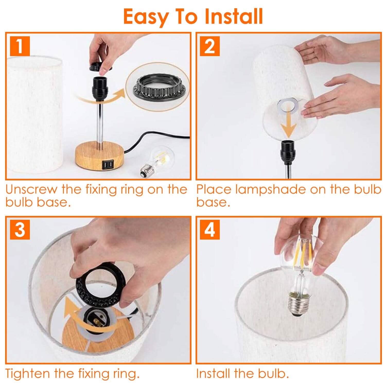 Touch Control Table Lamp 3-Way Dimmable Nightstand Beside Lamp DailySale