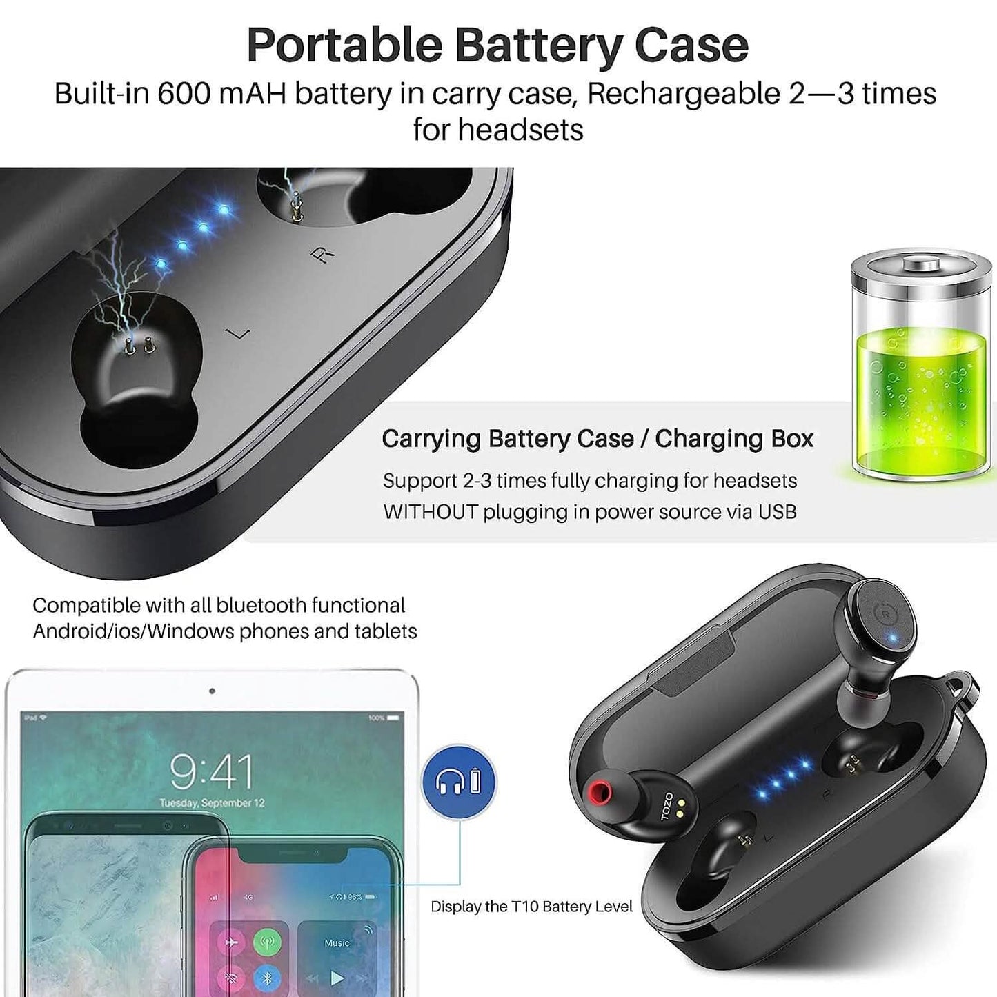 TOZO T10 Bluetooth 5.3 Wireless Earbuds (Refurbished) DailySale