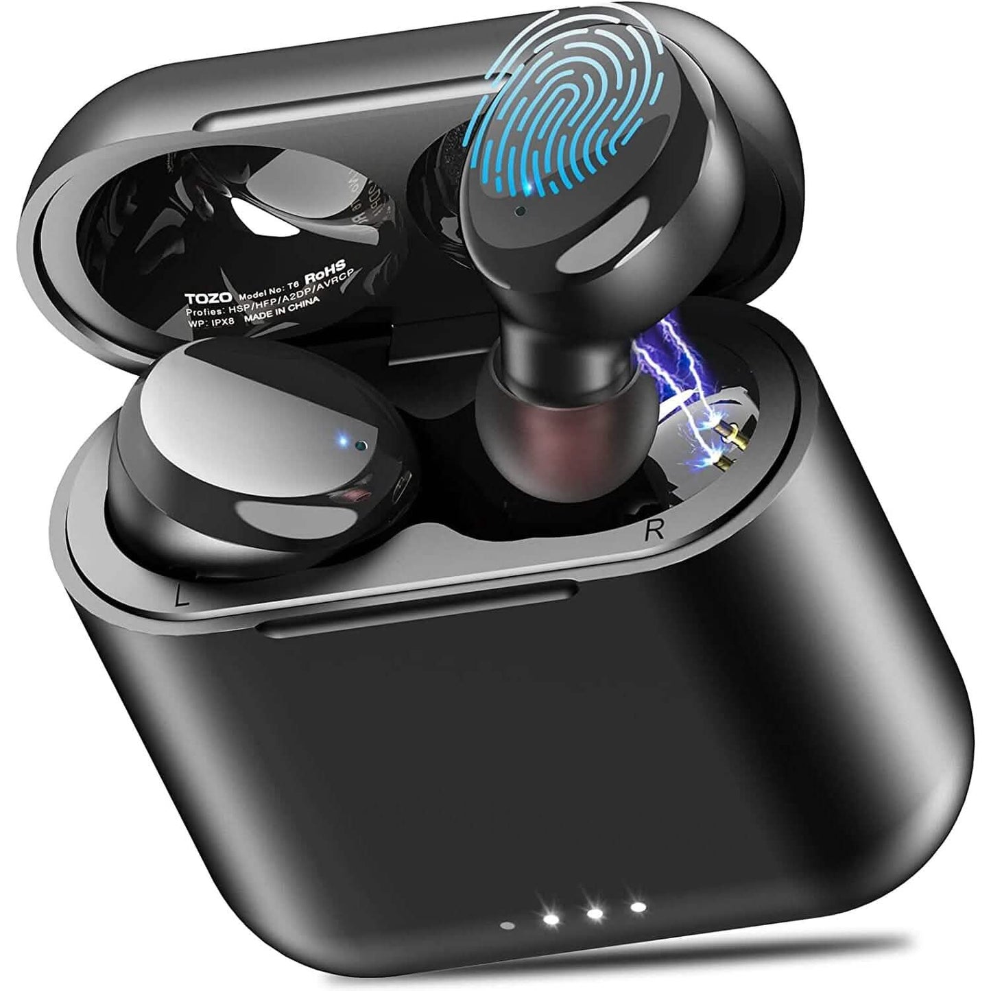 TOZO T6 True Wireless Earbuds Bluetooth 5.3 Headphones Touch Control with Wireless Charging Case (Refurbished) DailySale