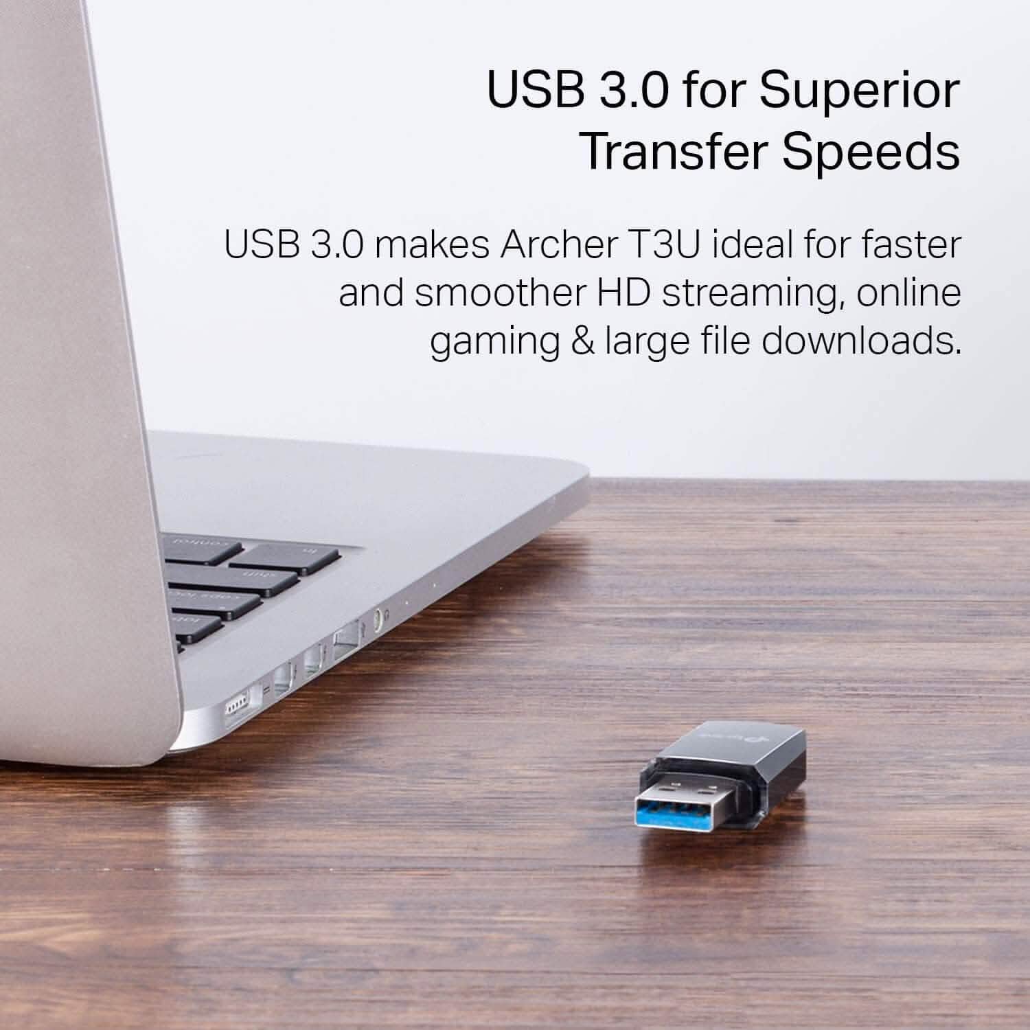 TP-Link AC1300 USB WiFi Adapter(Archer T3U)- 2.4G/5G Dual Band Wireless Network Adapte  (Refurbished) DailySale