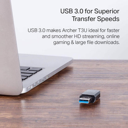 TP-Link AC1300 USB WiFi Adapter(Archer T3U)- 2.4G/5G Dual Band Wireless Network Adapte  (Refurbished) DailySale