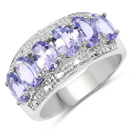 2.64 Carat Genuine Tanzanite .925 Sterling Silver Ring Bids.com