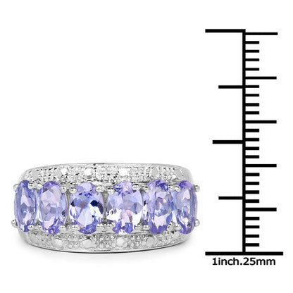 2.64 Carat Genuine Tanzanite .925 Sterling Silver Ring Bids.com